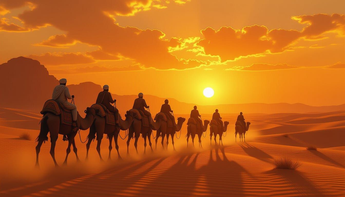 Renaissance Desert Caravan in Michelangelo Style