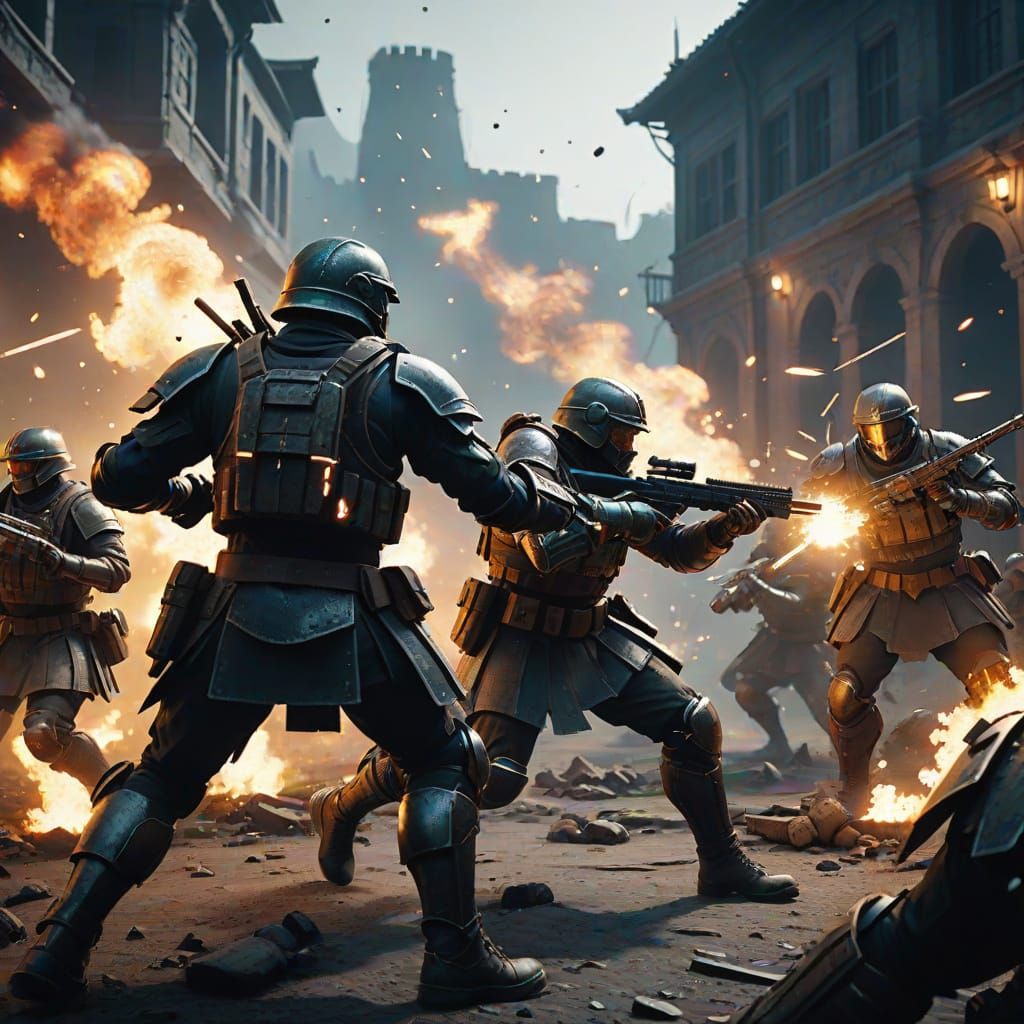 Epic Dark Fantasy Battle in Cinematic Style