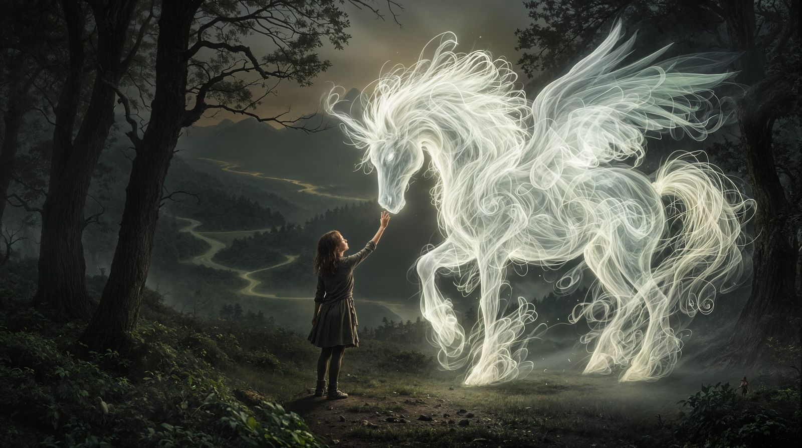 Mystical Encounter in an Enchanted Forest