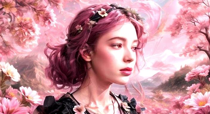 Vibrant Dark Pink Blooms Against a Soft Pink Hues