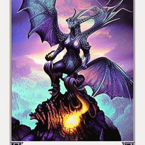 Ethereal Wyvern in Misty Fantasy Landscapes