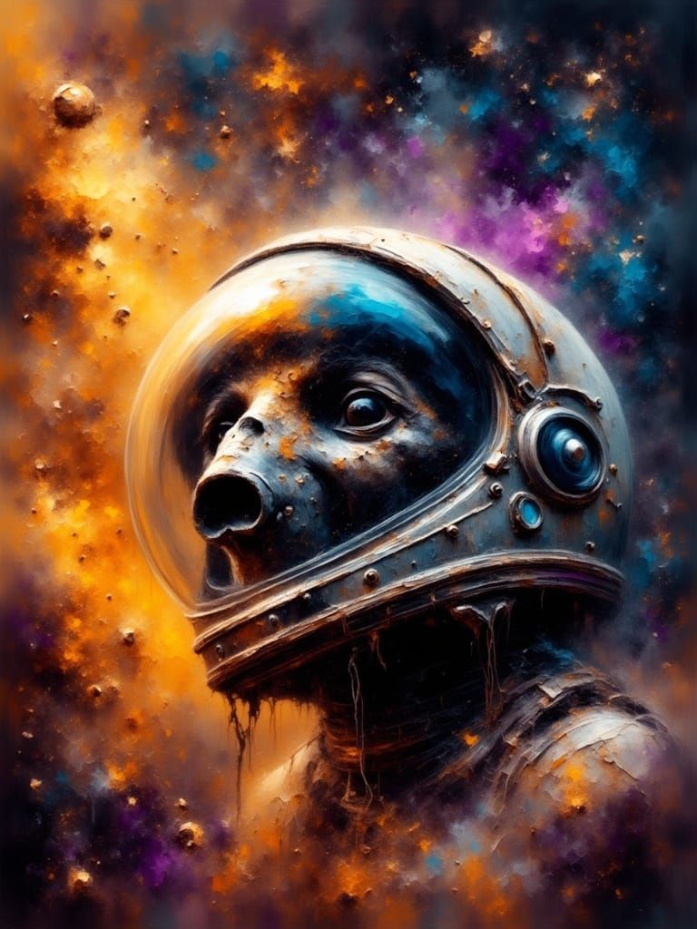 Dead Astronaut Lost in Colorful Nebula