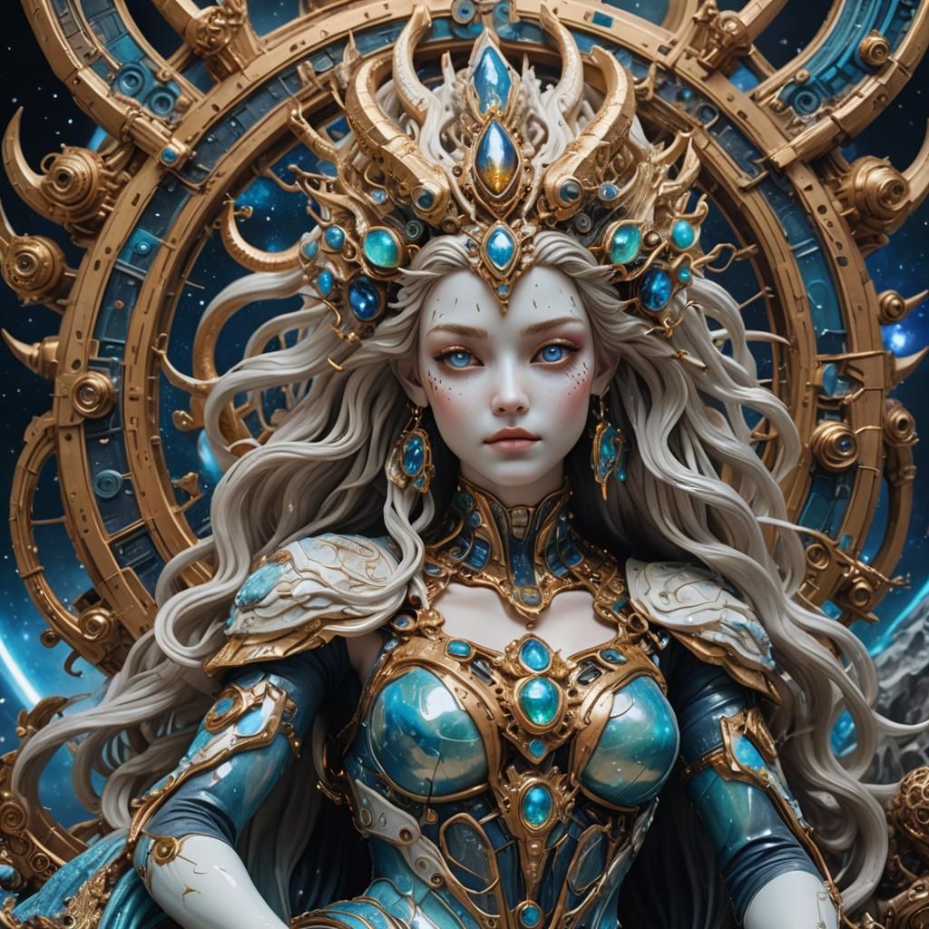 Wax Goddess on Sci-Fi Beast in 8K