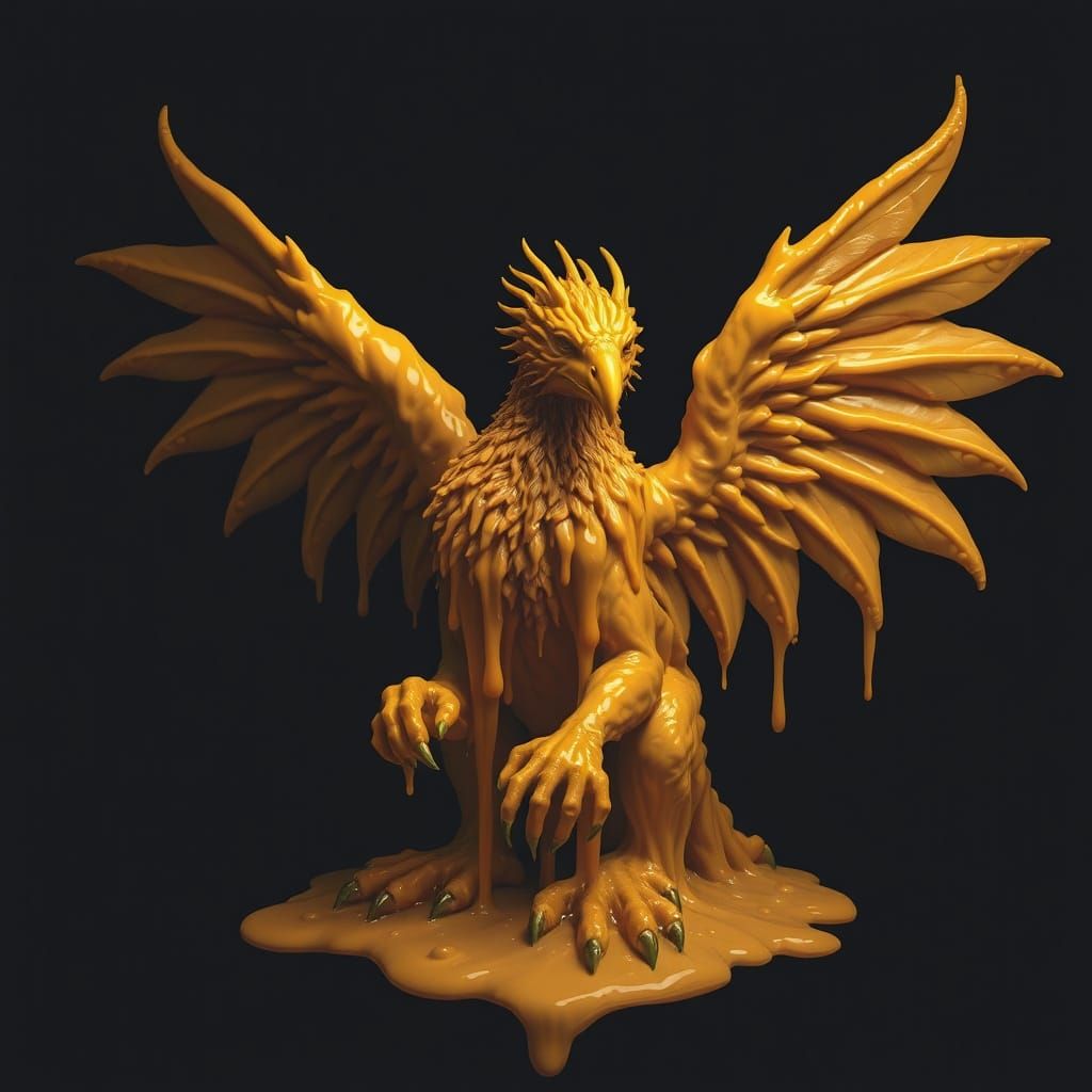 Mythical Honey Creature in Dark Fantasy Style