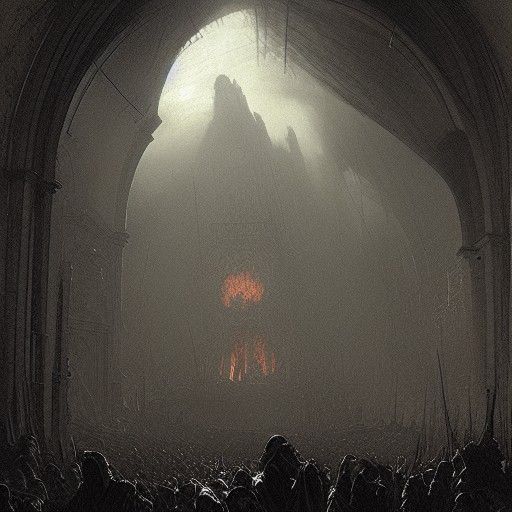 Surreal Entrance to a Blazing Inferno