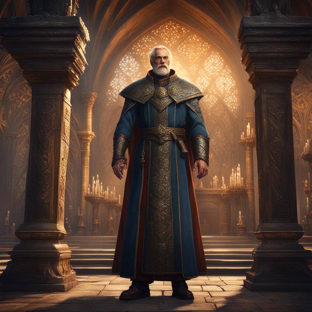 Cleric of the Radiant Sun in Vibrant Fantasy Realm