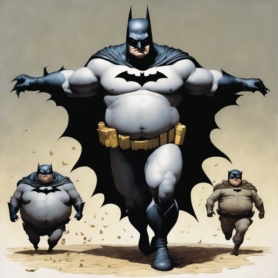 Fat Batman Brings His Kid to Work in a Dark Humorous Cartoon