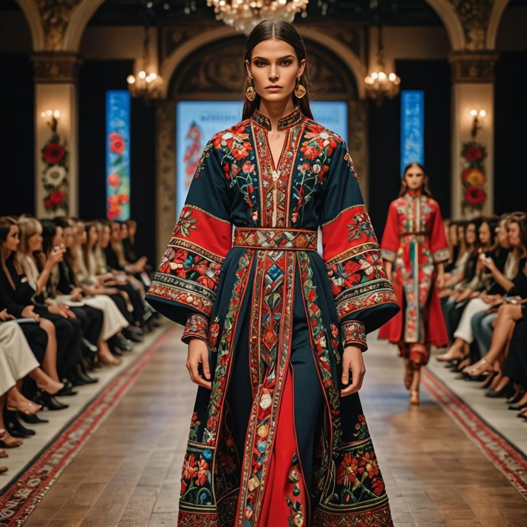 Bulgarian Fashion Runway in Vibrant Tradition