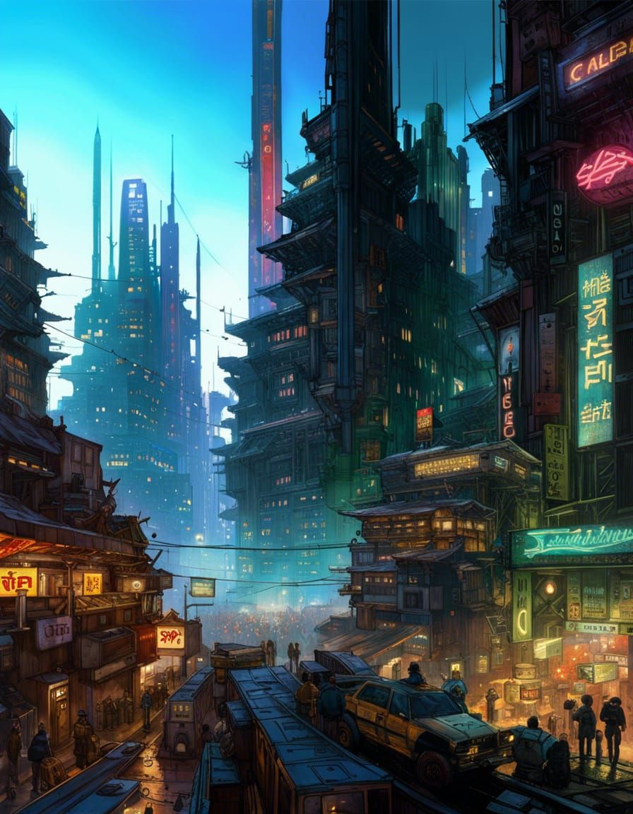 Cyberpunk Stacked City: A Hyperdetailed Masterpiece