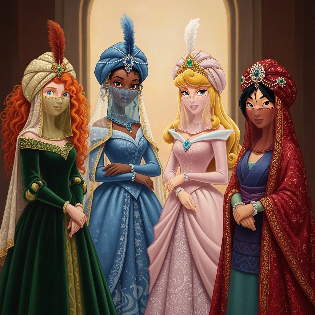Disney Princesses in Renaissance Oil Painting Style