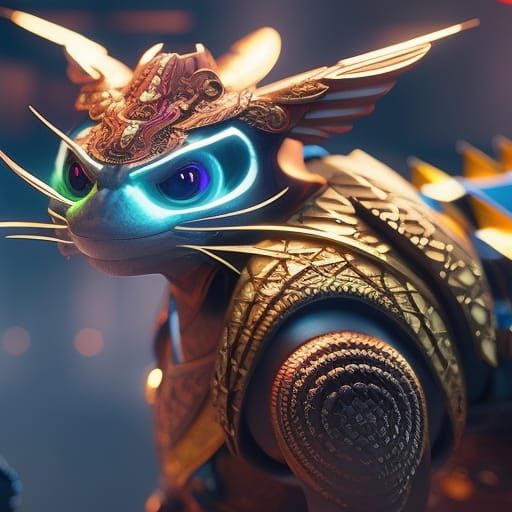 Epic Cyberpunk Samurai in a Vibrant Digital World