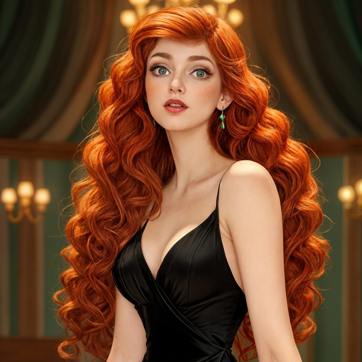 Elegant Redhead in Vintage Cinematic Style