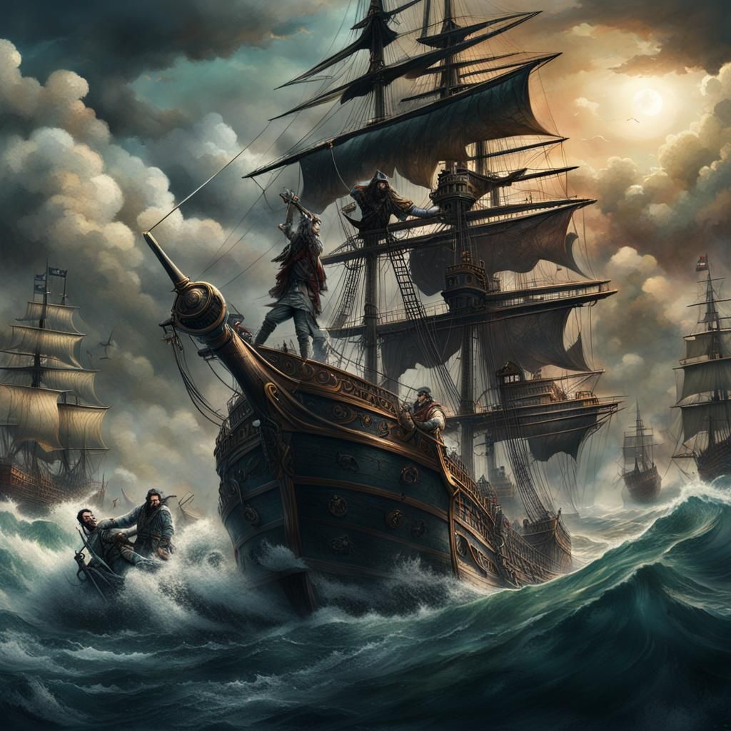 Epic Pirate Adventure in a Dramatic Digital Landscape