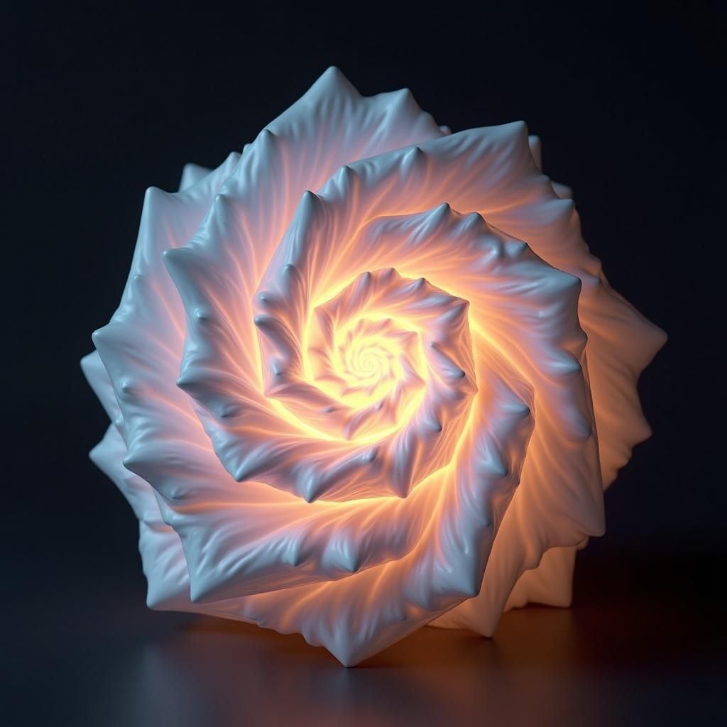 Angular Evolutions: Vibrant Off-White Glowing Blooms in HDR