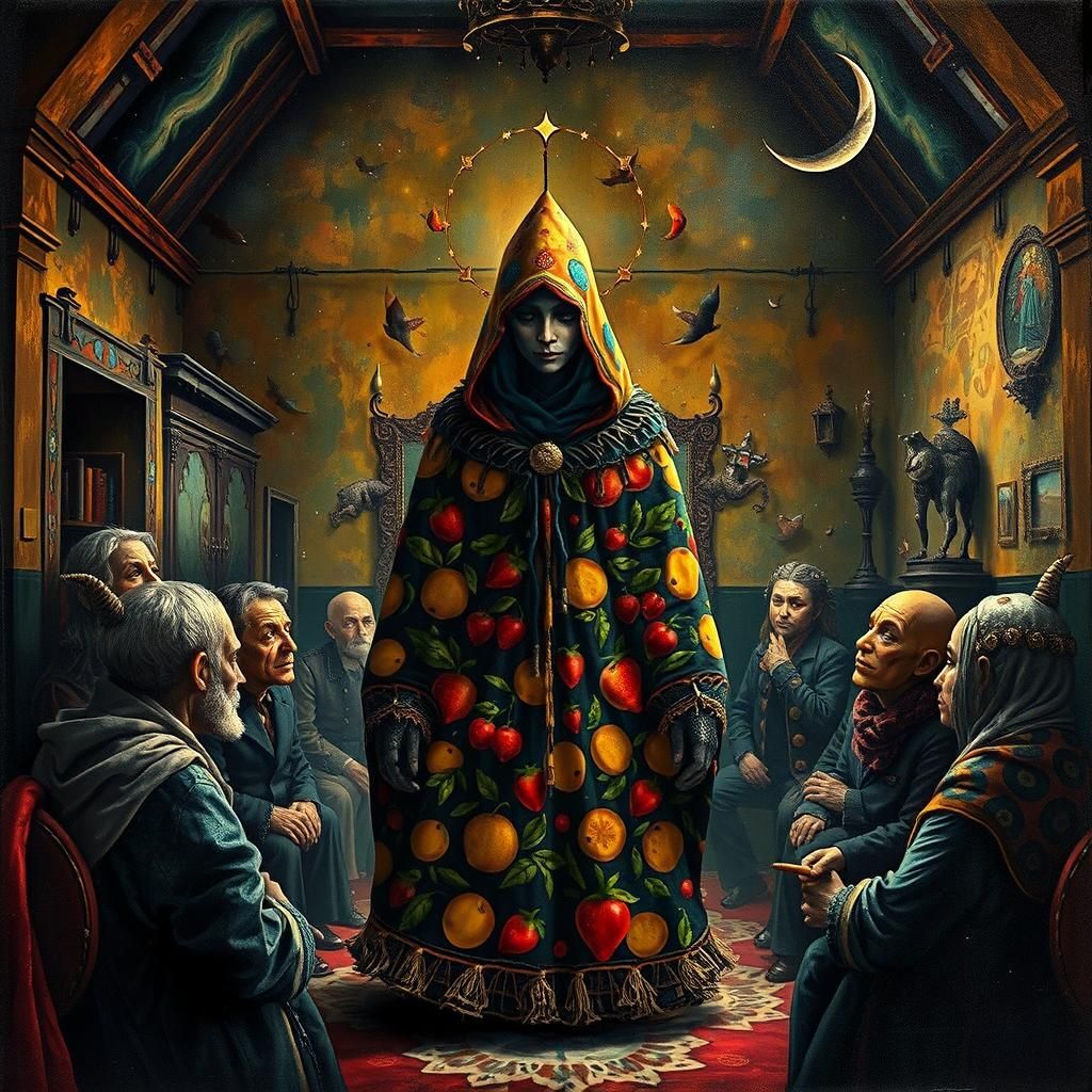 Surreal Being Radiates Fruity Glow in Vibrant, Playful Style