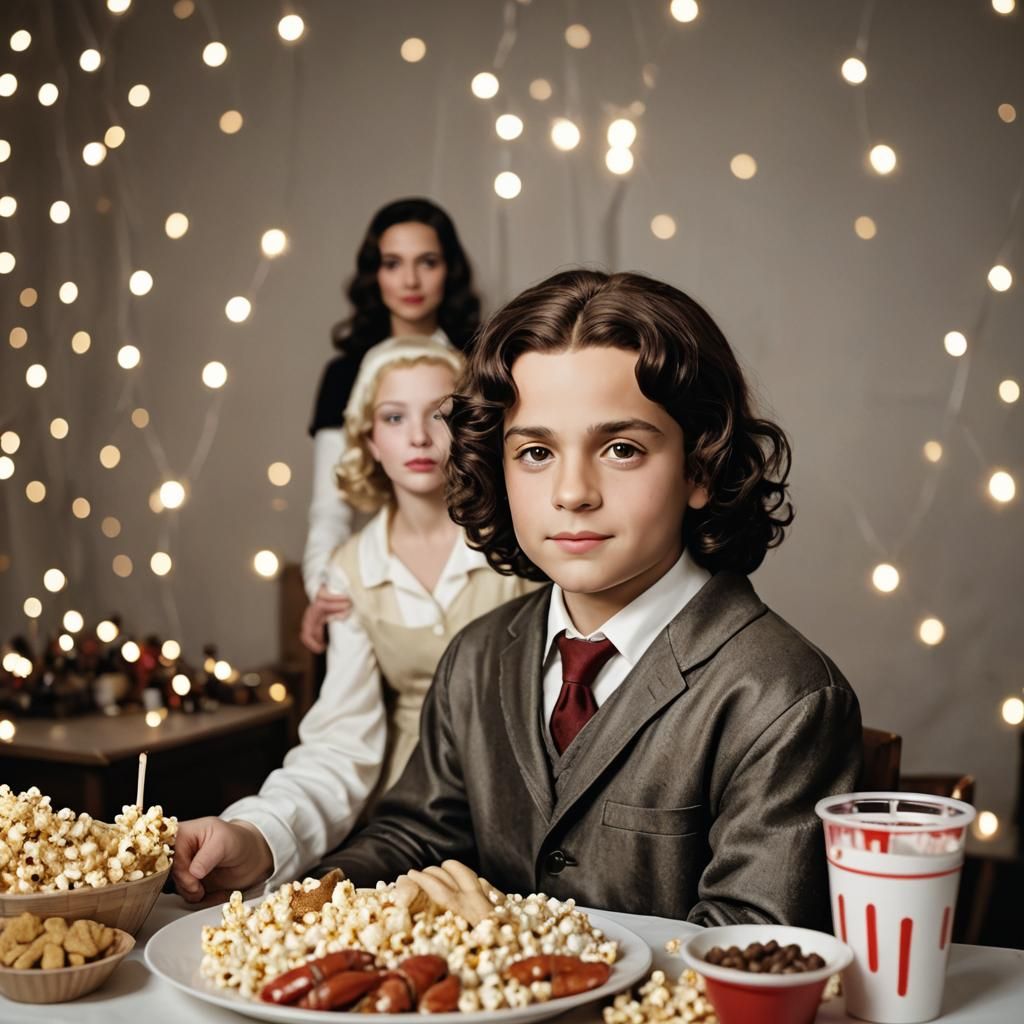 Young Leonardo da Vinci's Workshop Party in a Christmas Wond...