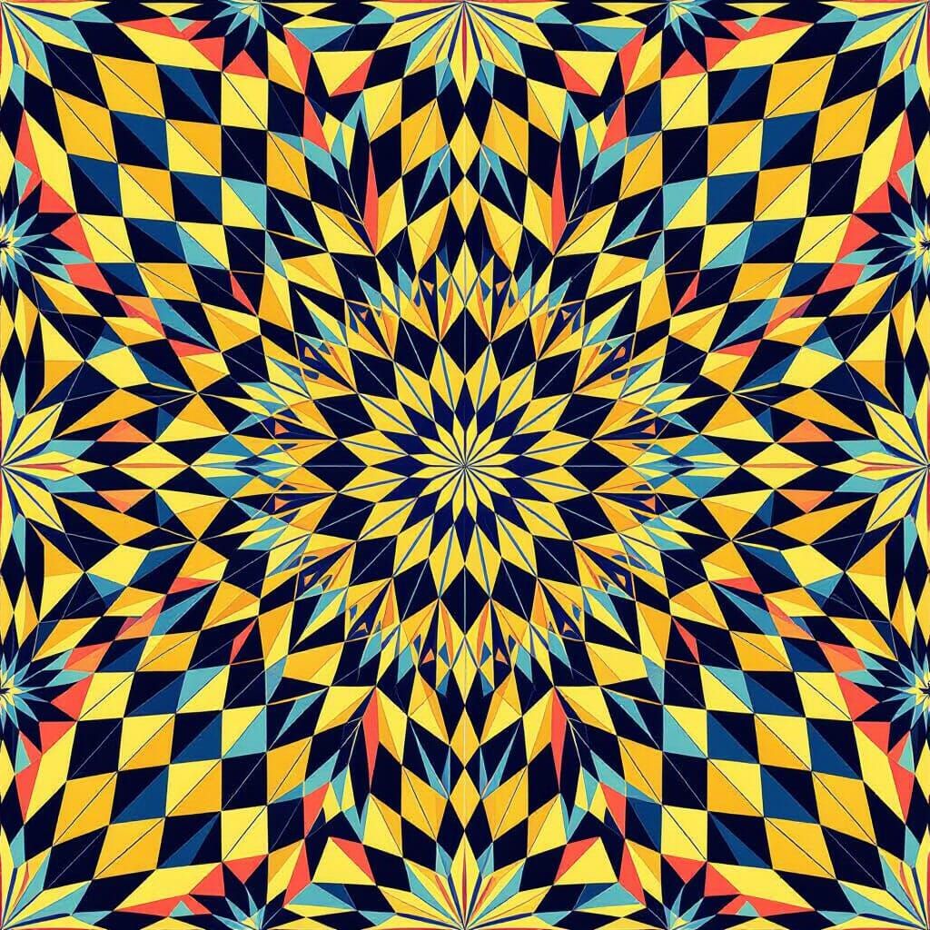 Hypnotic Geometric Patterns in Op Art Style