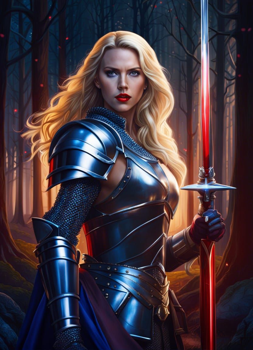 Medieval Femme Fatale in Shining Armor