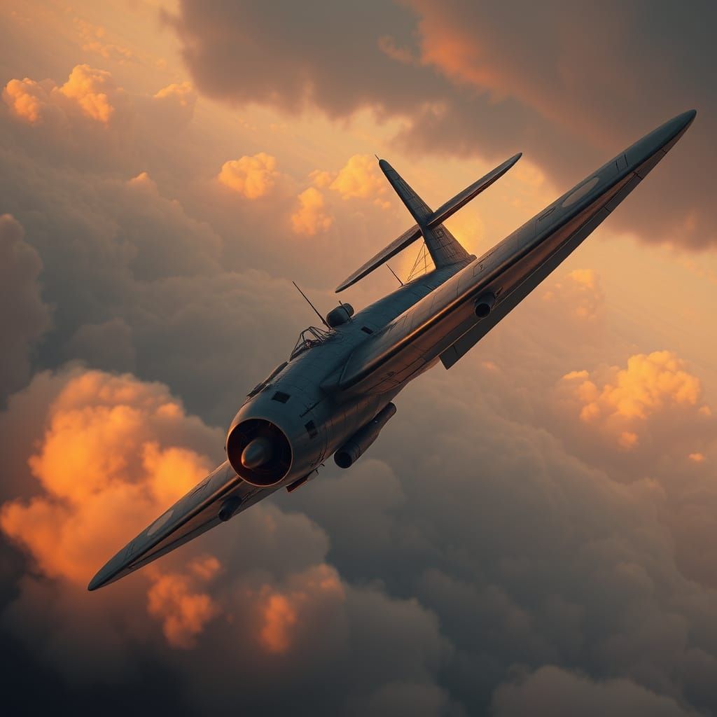 WW2 Flying Fortress in Vibrant Fantasy Landscape