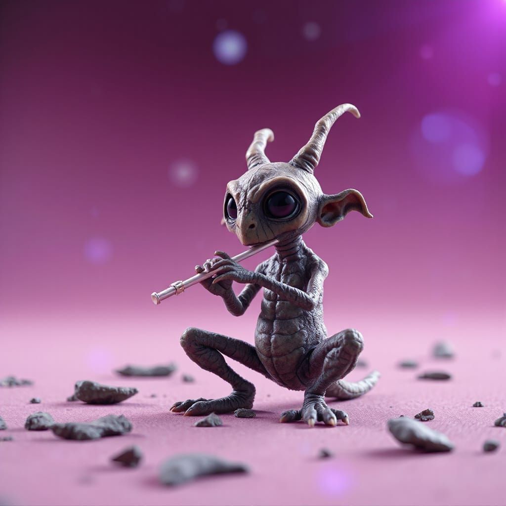 Cute Eldritch Horror Plays Flute in Space