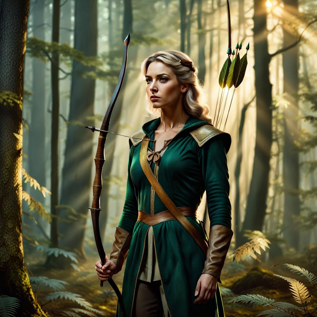 Heroic Portrait of Olivia Queen in Lincoln Green Attire