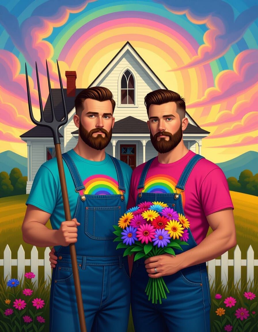 American Gothic Reimagined with Bronies in Digital Painting ...