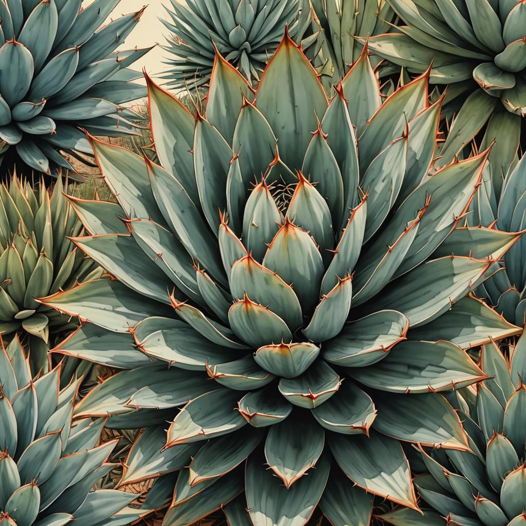 Vibrant Southwest Desert Agave
