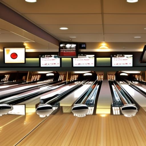 Distorted Retro-Futuristic Bowling Alley