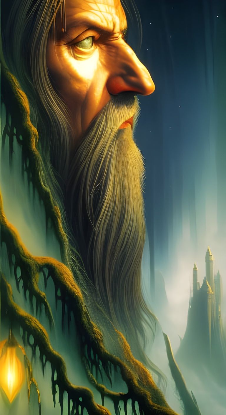 Wizard Face Cliff in Submarine City: Photoillustration