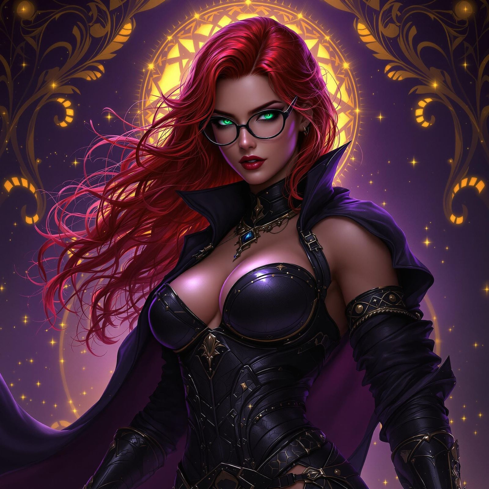 Red-Haired Warrior in Dark Fantasy Realm