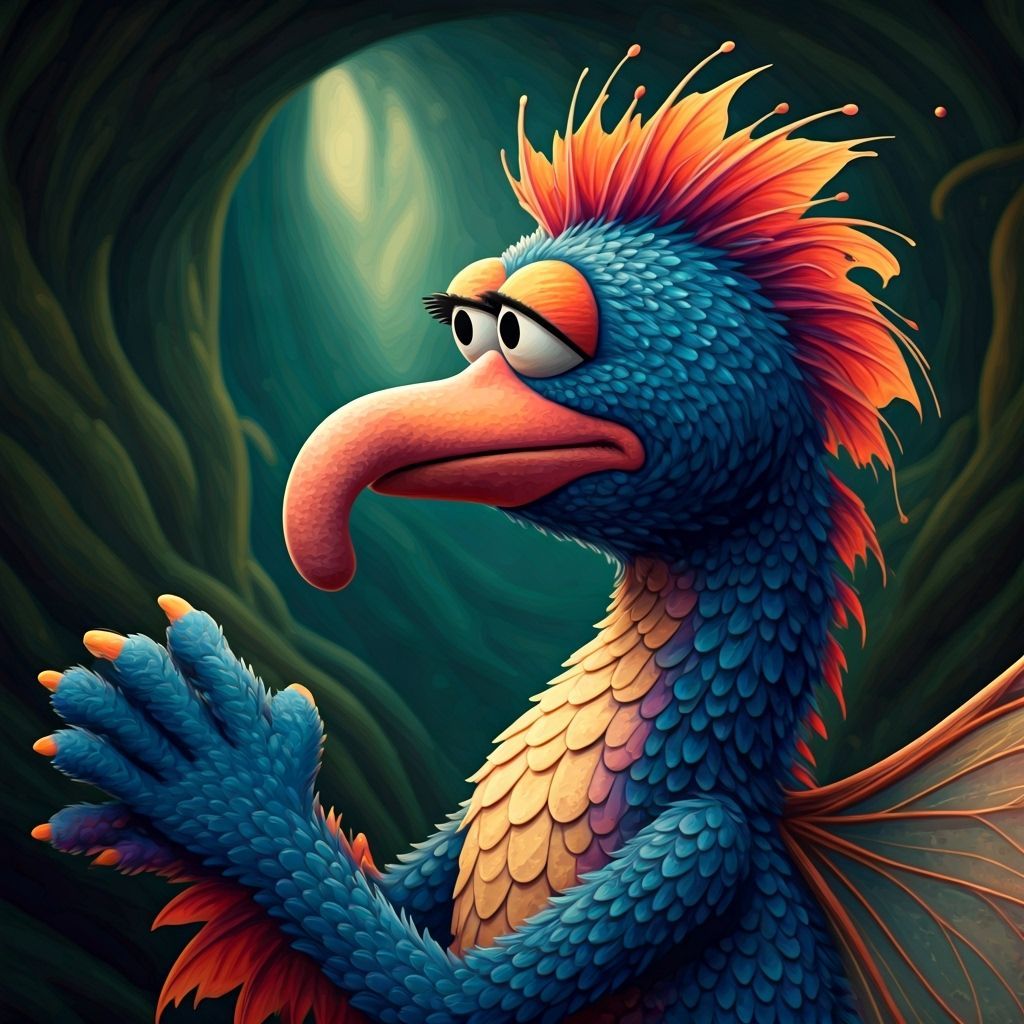 Gonzo the Blue Alien in a Fantastical Realm