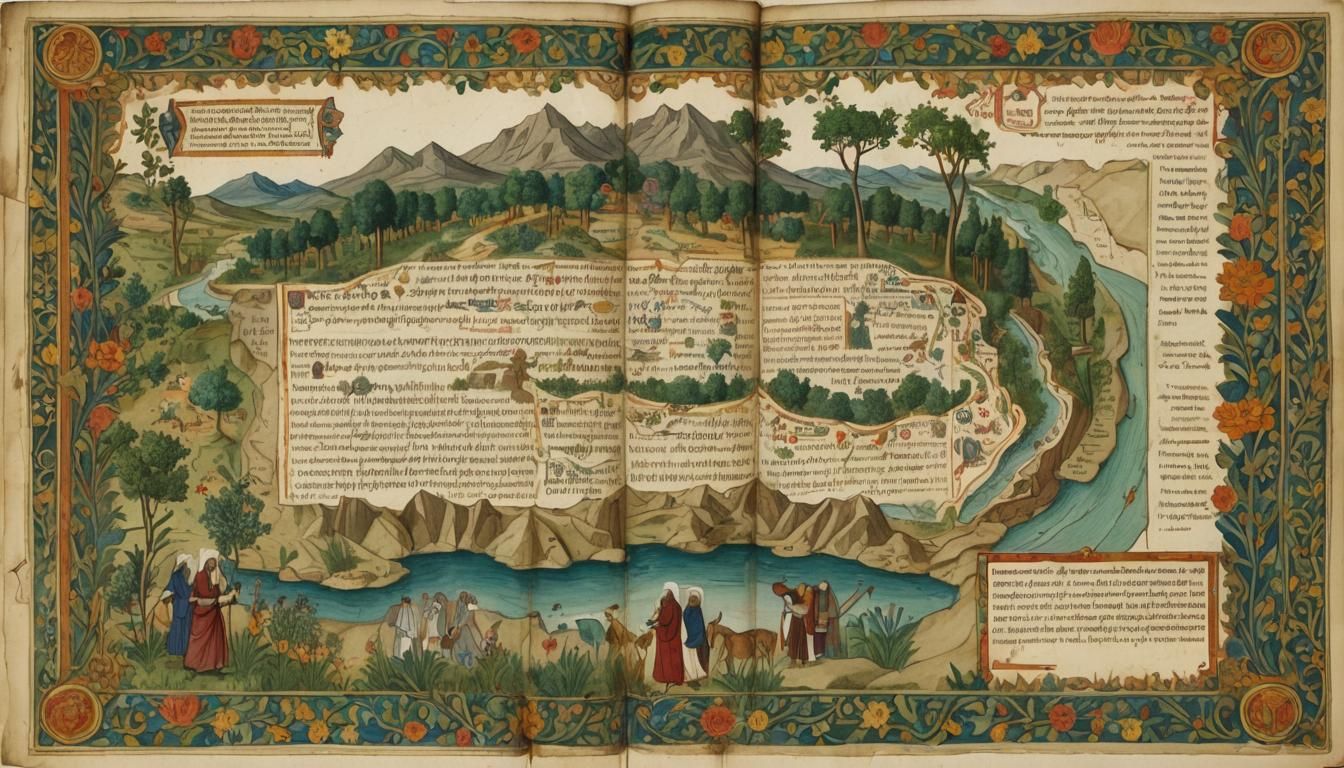 Ancient Israelites' Journey Illuminated Map