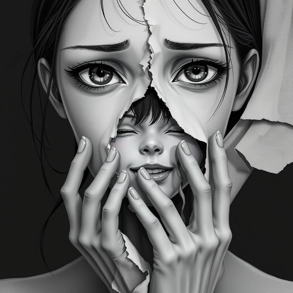 Anime Portrait: Sorrow and Joy in Dark Futurism