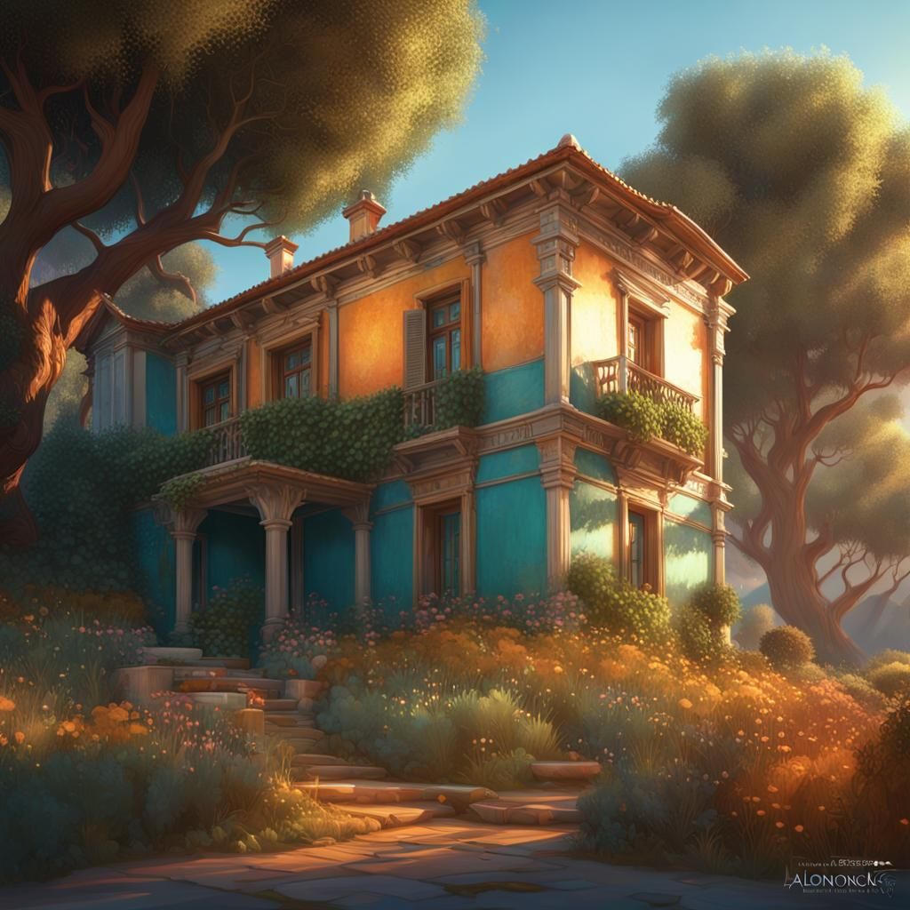 Sunrise Oasis in the Hills of Eucalyptus and Olive