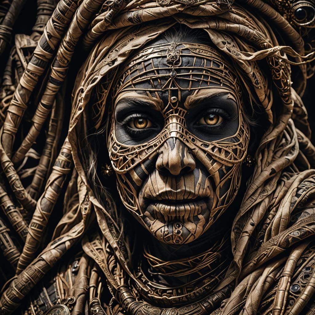Hyperrealistic Ancient Mummy Portrait