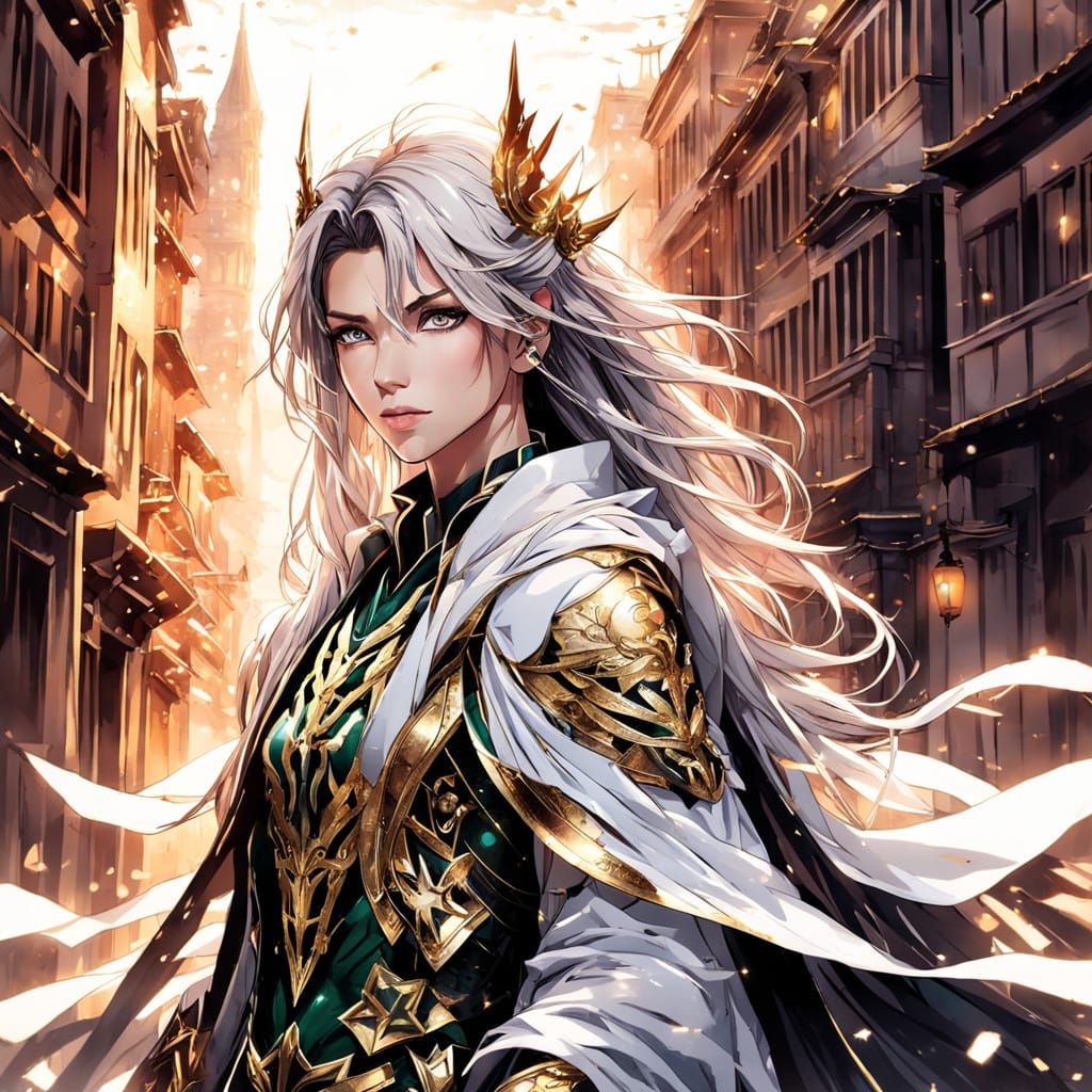 Regal Paladin Maiden in Anime-Inspired Armor