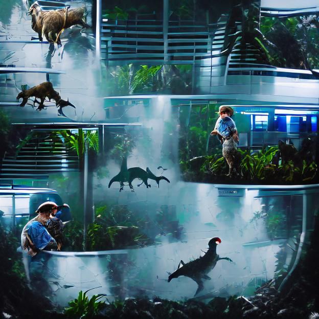 Primal Prehistoric Dinosaur Landscape in Vibrant Colors