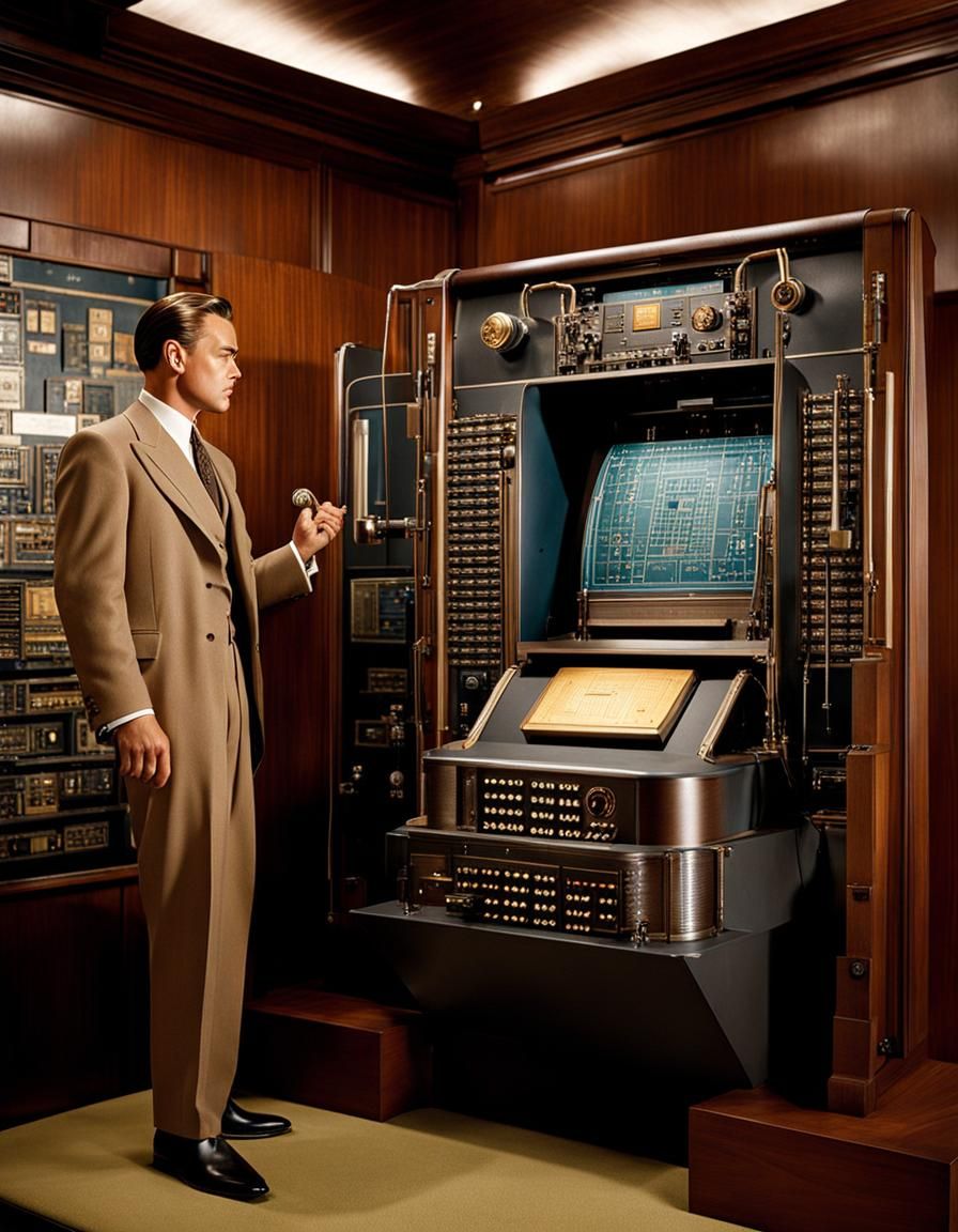 Vintage Style Warning System Machine Protecting Leonardo DiC...