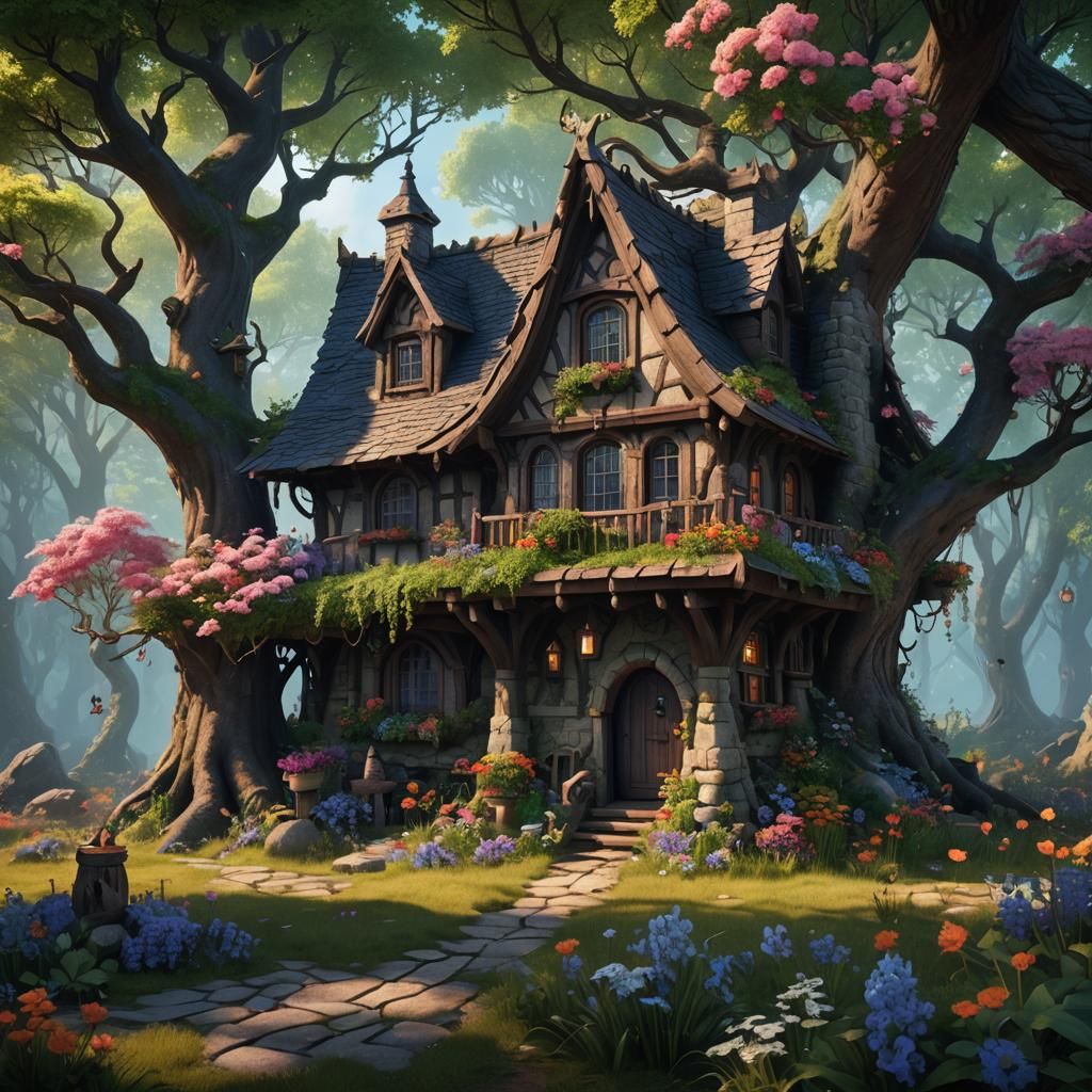 Cozy Witch Home in Enchanted Forest