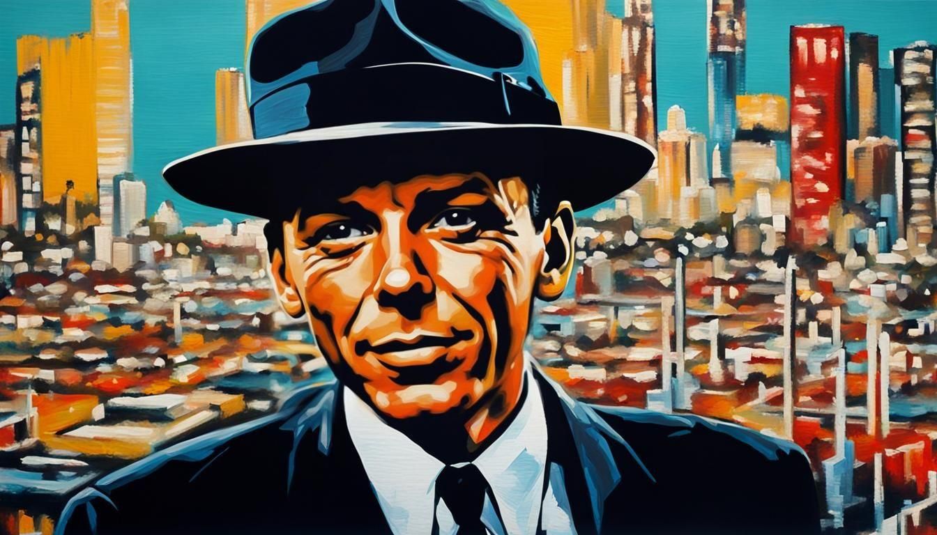 Young Frank Sinatra in Vibrant Vegas Hues