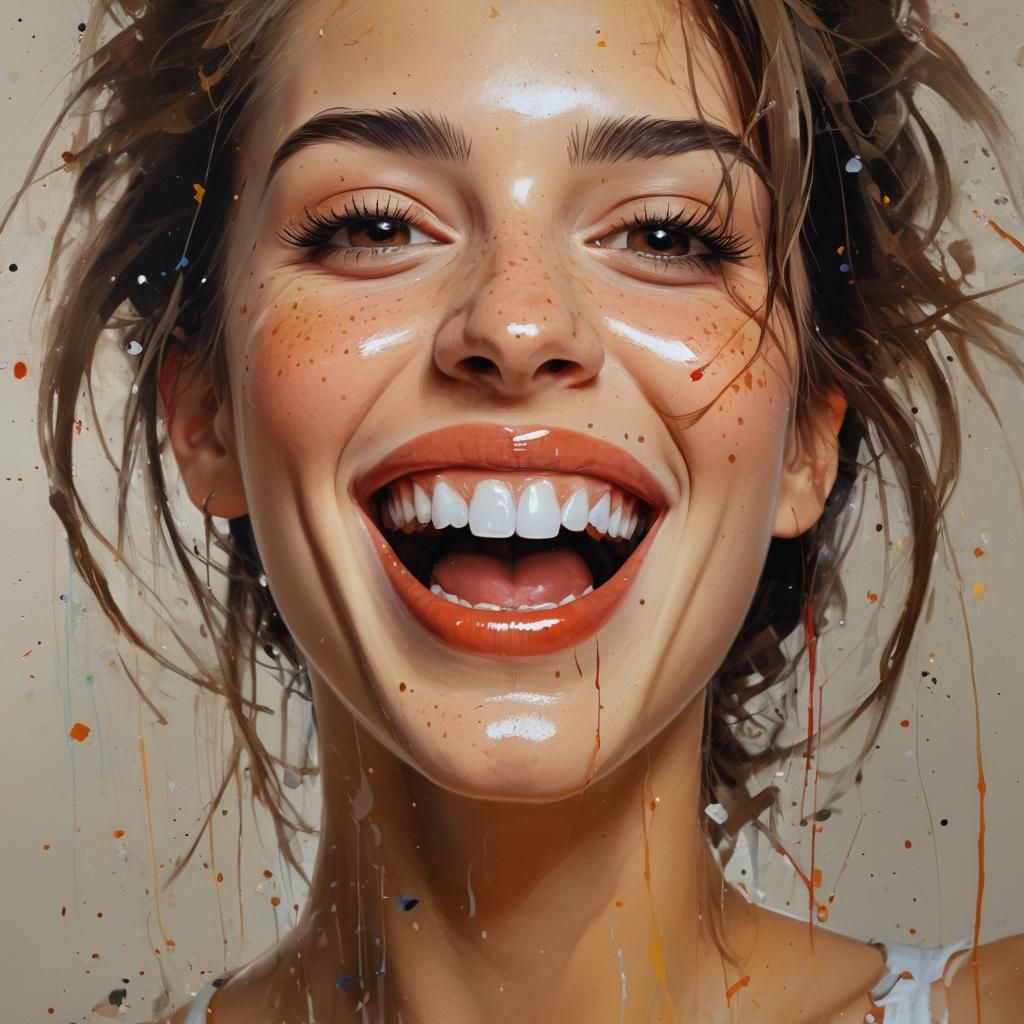 Enchanting Portrait of Joyful Mystery Woman