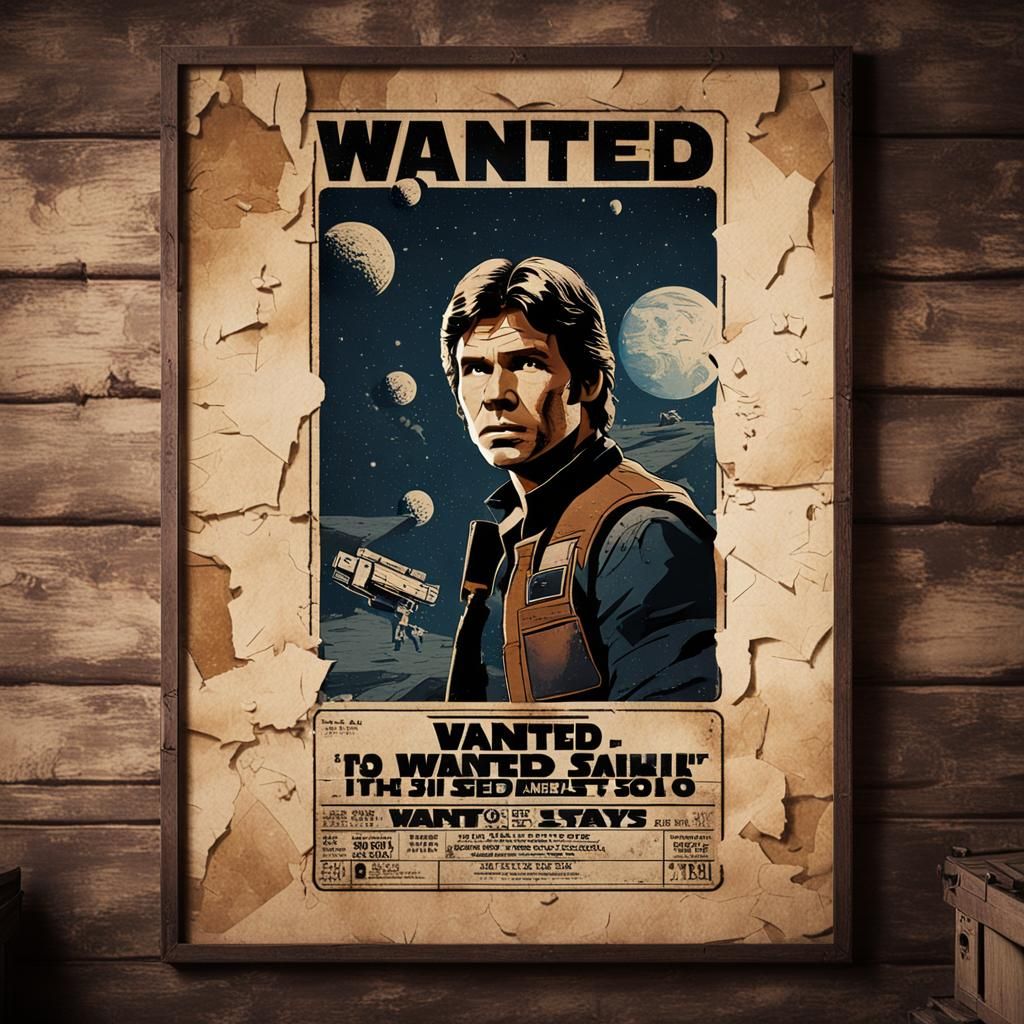 Wanted Han Solo Poster in Gritty Space Western Style