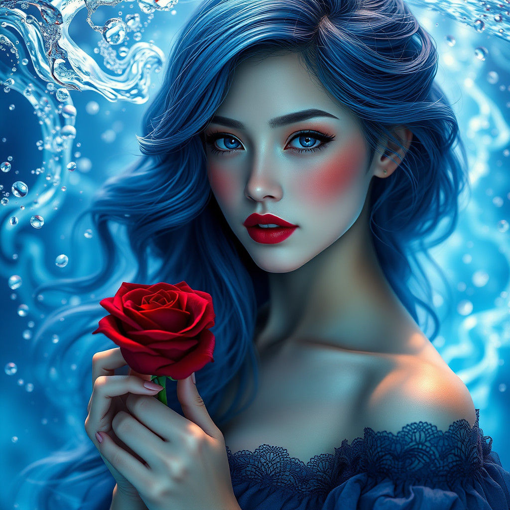 Dreamy Fantasy Woman in Ethereal, Hyper-Realistic Setting