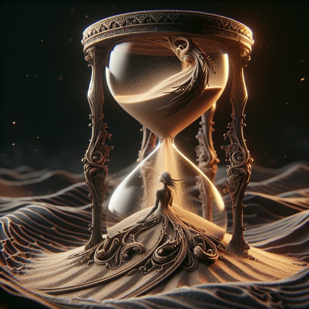 Enchanted Hourglass Figure Unveils Majestic Sand Sculpture