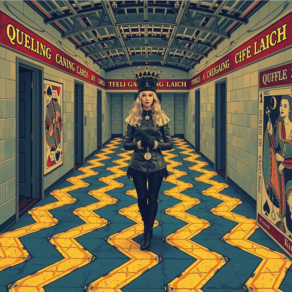 Surreal Steampunk Queen of Playing Cards