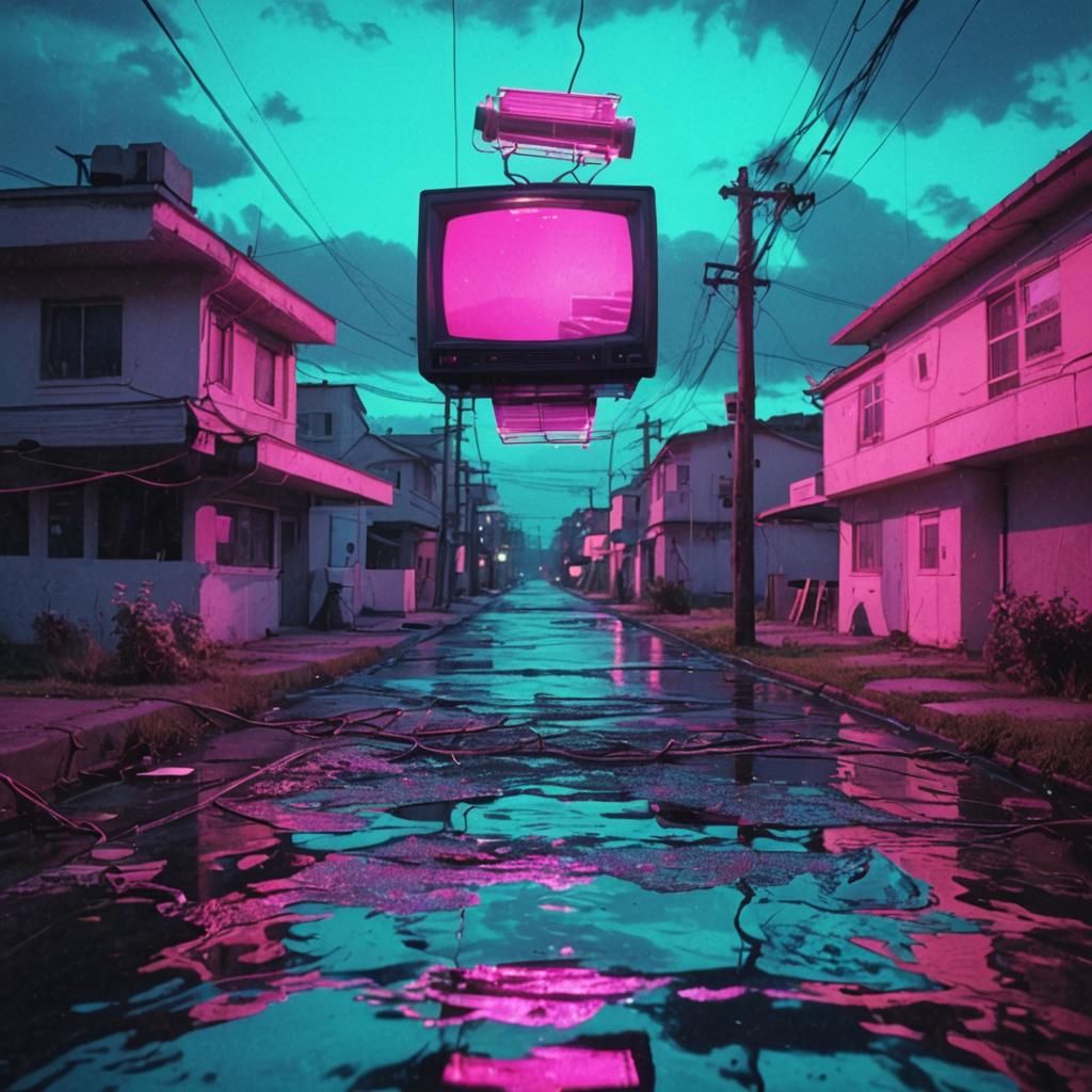 Retro-Futuristic Cityscape in Decay