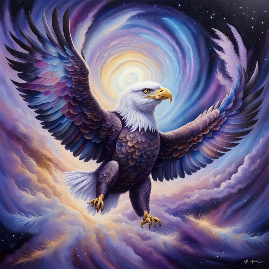 Ethereal Eagle Soars in Cosmic Splendor