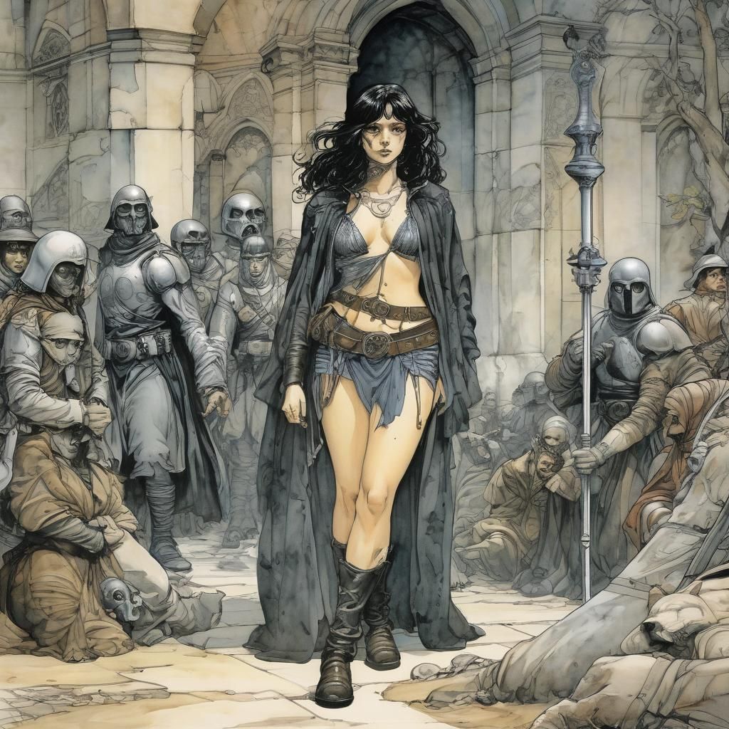 Epic Dark Fantasy Scene in Grimdark Style