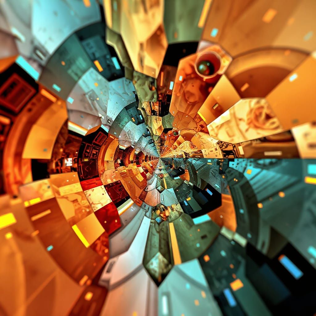 Vibrant Optical Illusion in Layered Textures