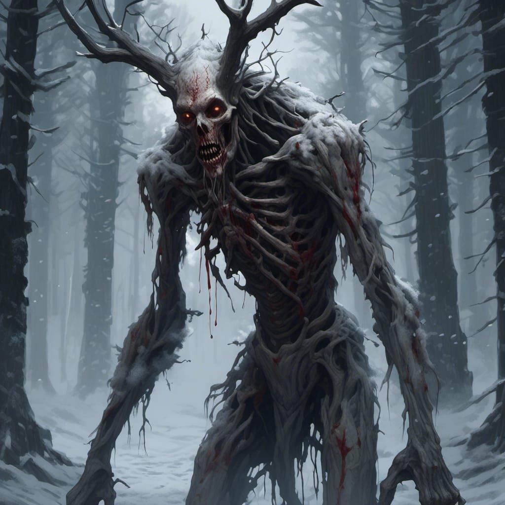 Wendigo Horror in Dark Forest